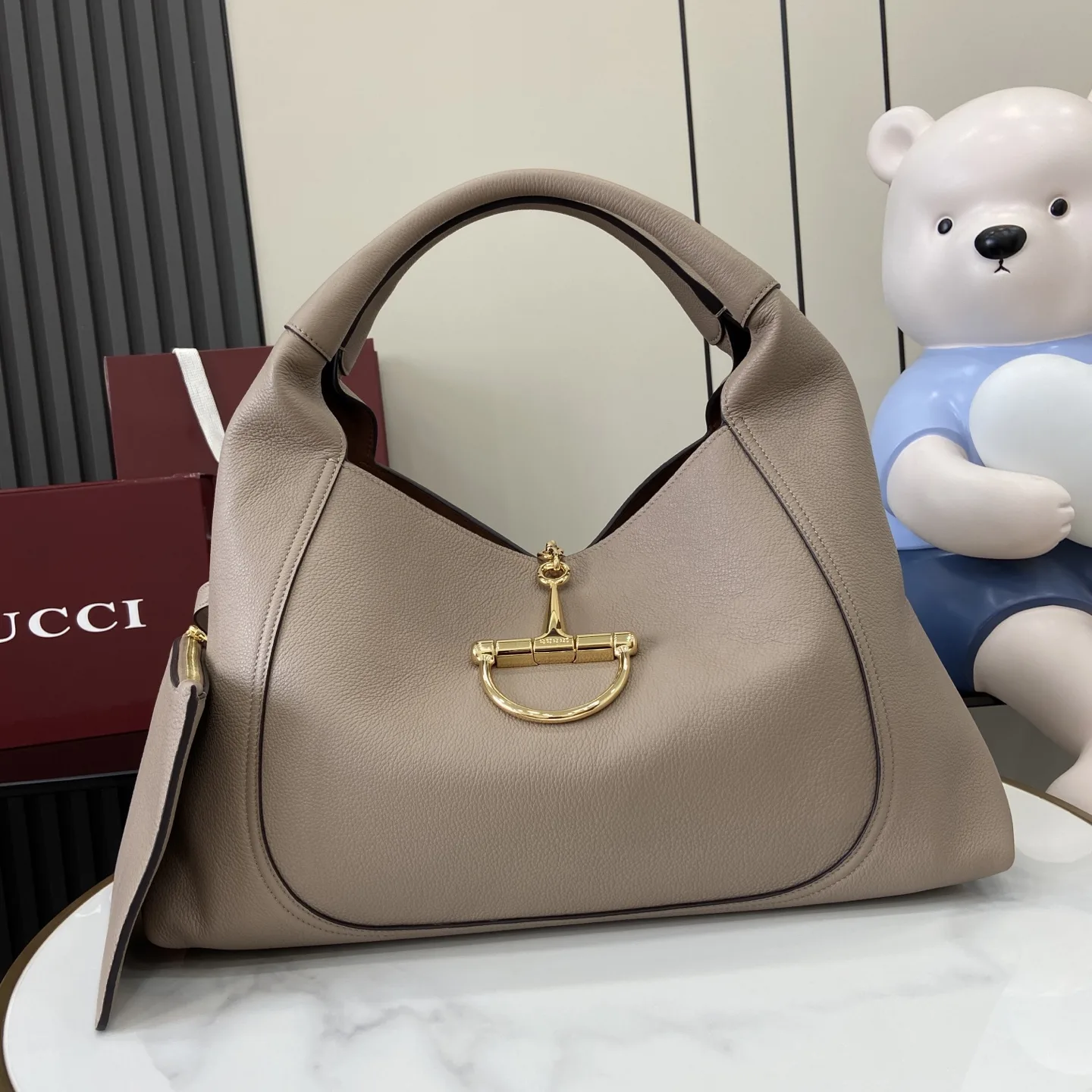 Gucci Pink Grained Leather Shoulder Bag product photo from LabelPicks