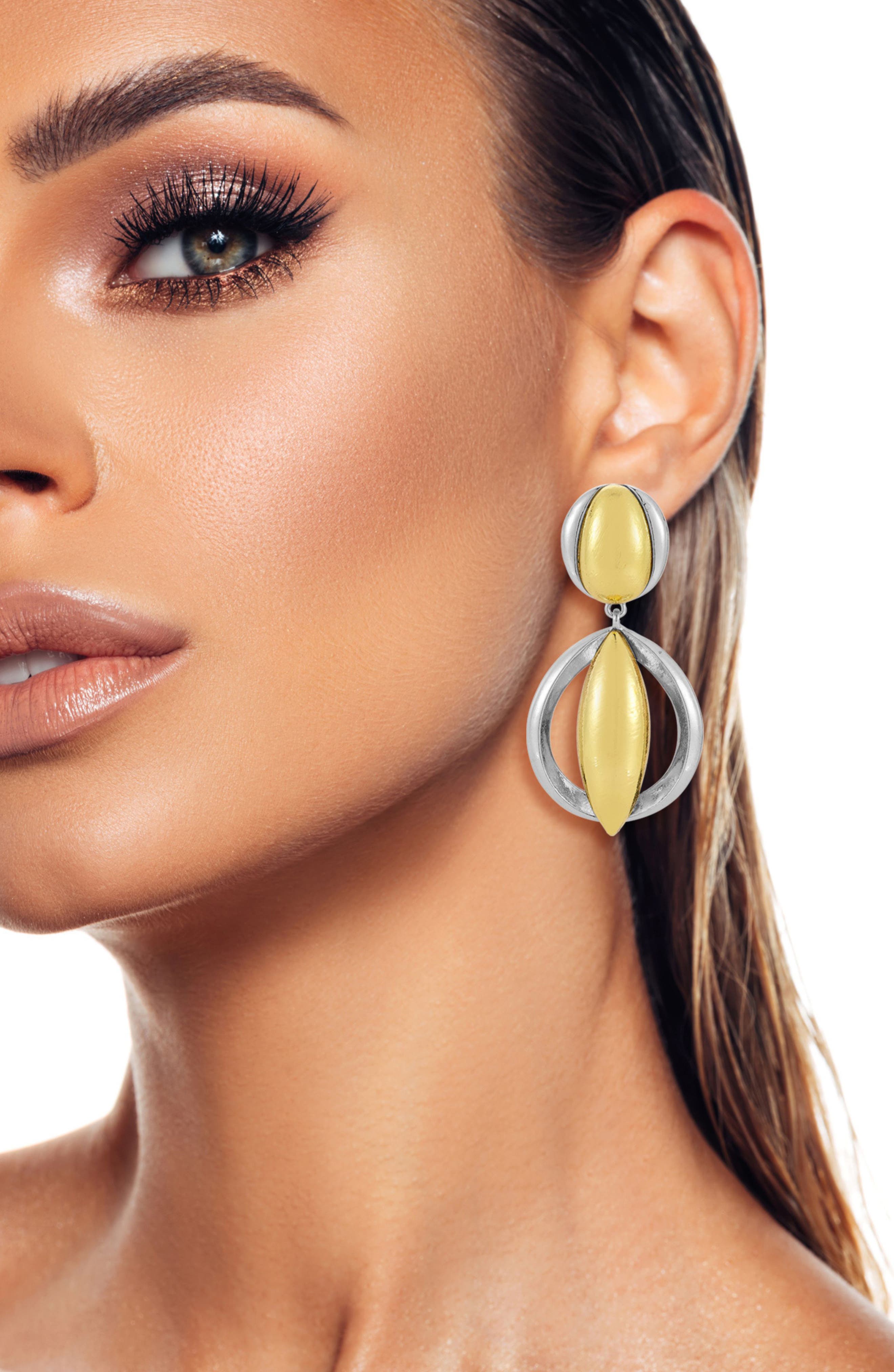 SPHERA MILANO Two-Tone Drop Earrings