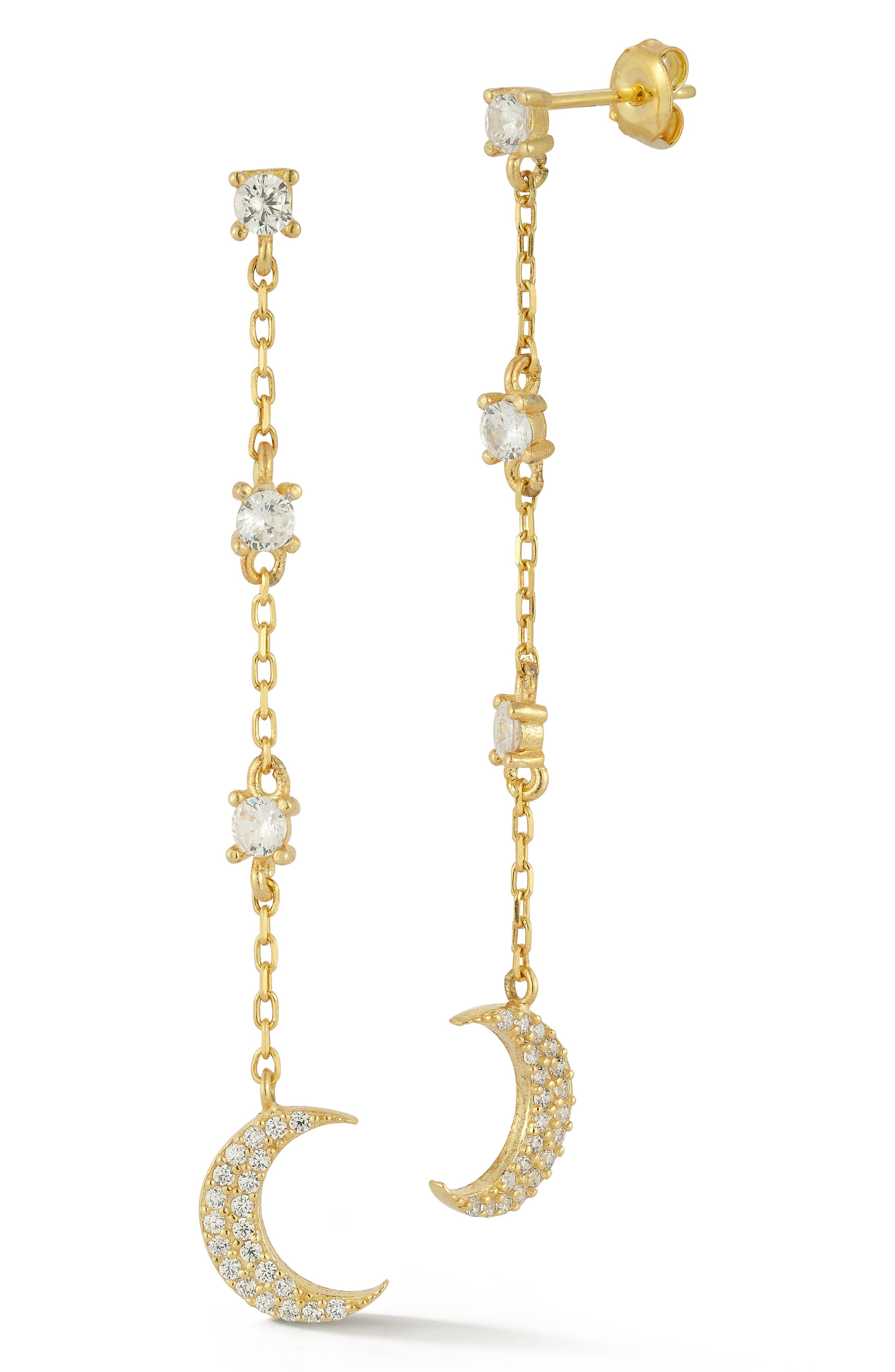 SPHERA MILANO Cubic Zirconia Moon Drop Earrings