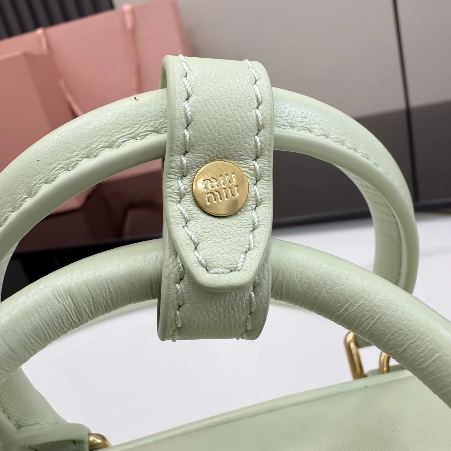 Miu Miu Matelasse Green Lambskin Top Handle Bag product photo from LabelPicks