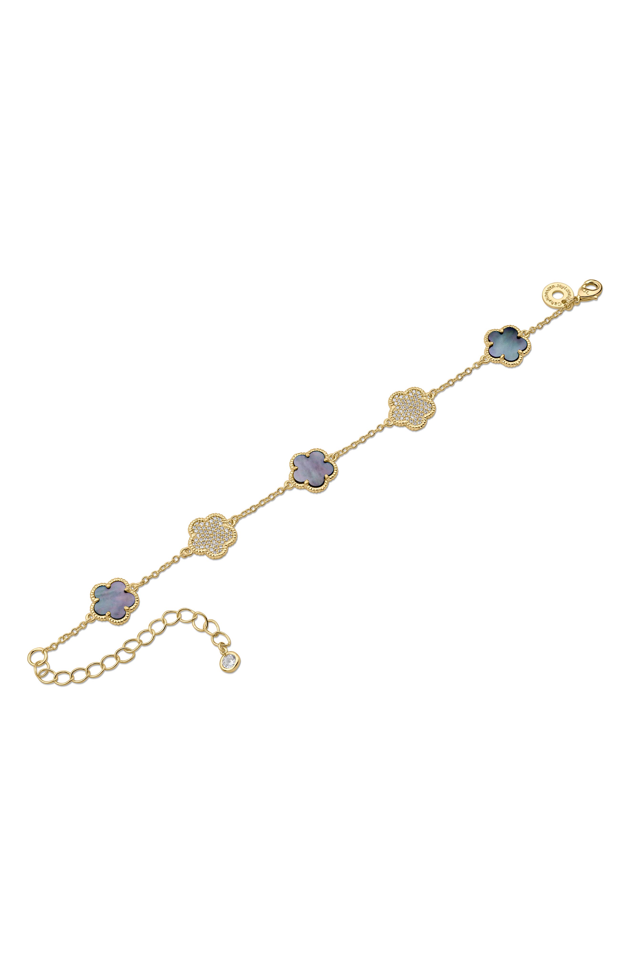 CZ by Kenneth Jay Lane Pavé Cubic Zirconia Clover Station Bracelet