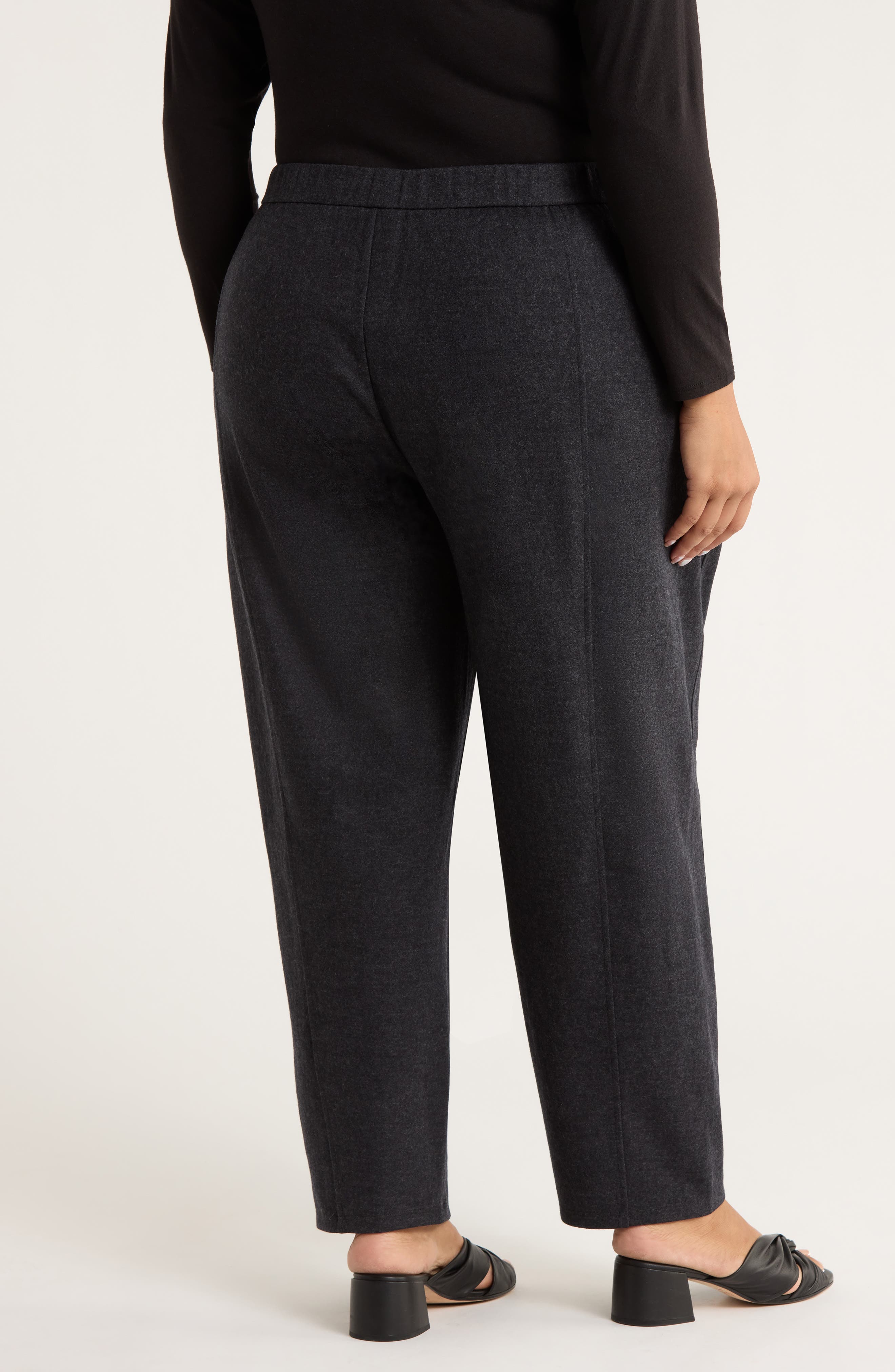 Eileen Fisher Pleated Virgin Wool Ankle Lantern Pants