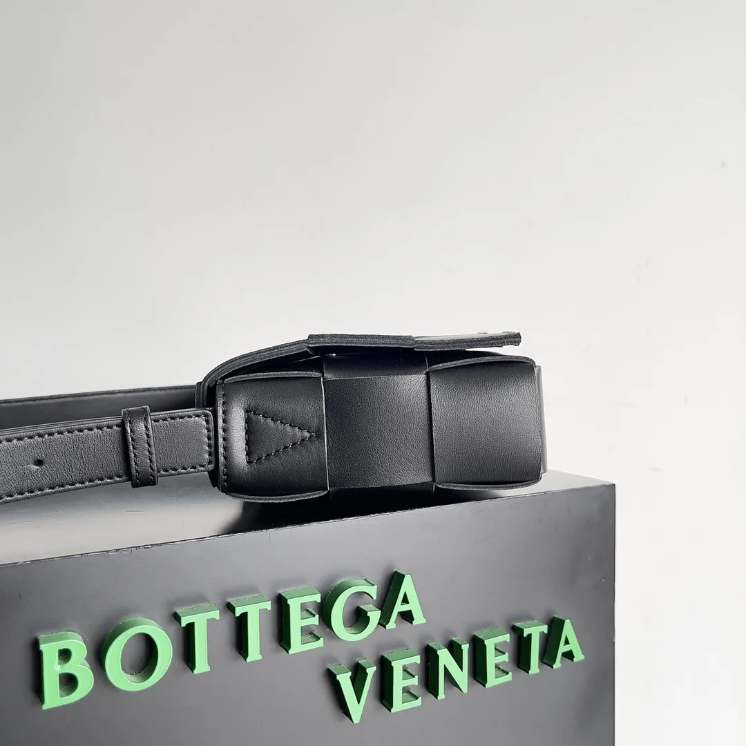 Bottega Veneta Cassette Black Grained Leather Shoulder Bag product photo from LabelPicks