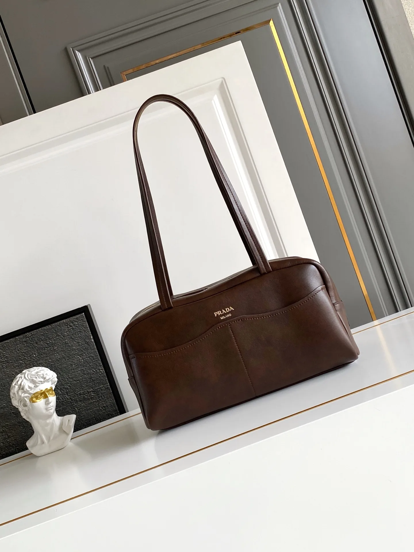 Prada Suede Leather Shoulder Bag product photo from LabelPicks