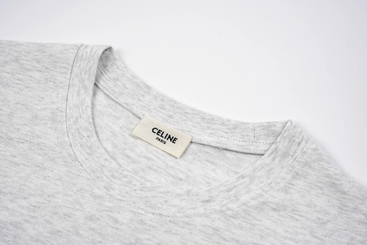 CELINE Grey Small Embroidered Logo T-Shirt product photo from LabelPicks