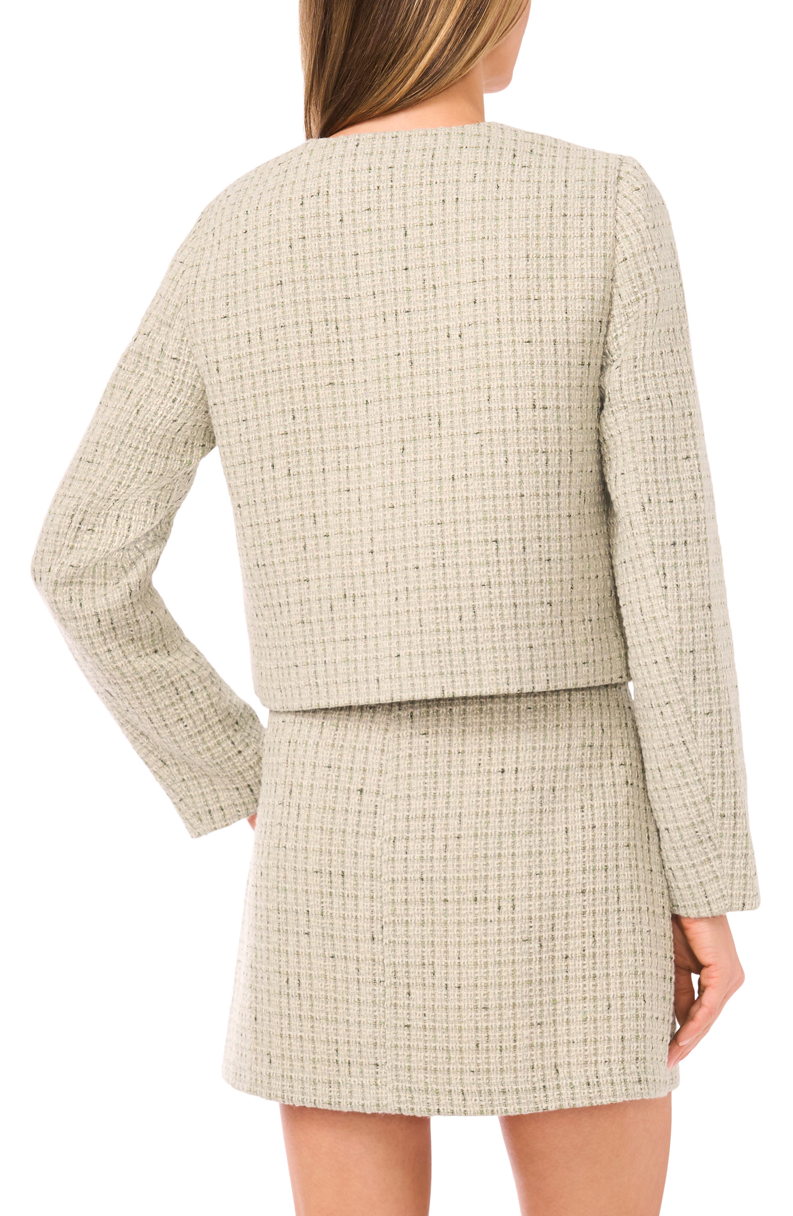 Halogen® Metallic Tweed Jewel Collar Jacket