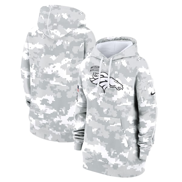 Denver Broncos Nike Women's 2024 Salute To Service Club Fleece Pullover Hoodie - Arctic Camo