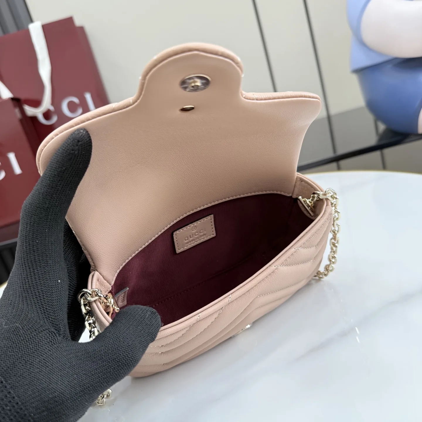 Gucci Pink Marmont GG Supreme Canvas Crossbody Bag product photo from LabelPicks