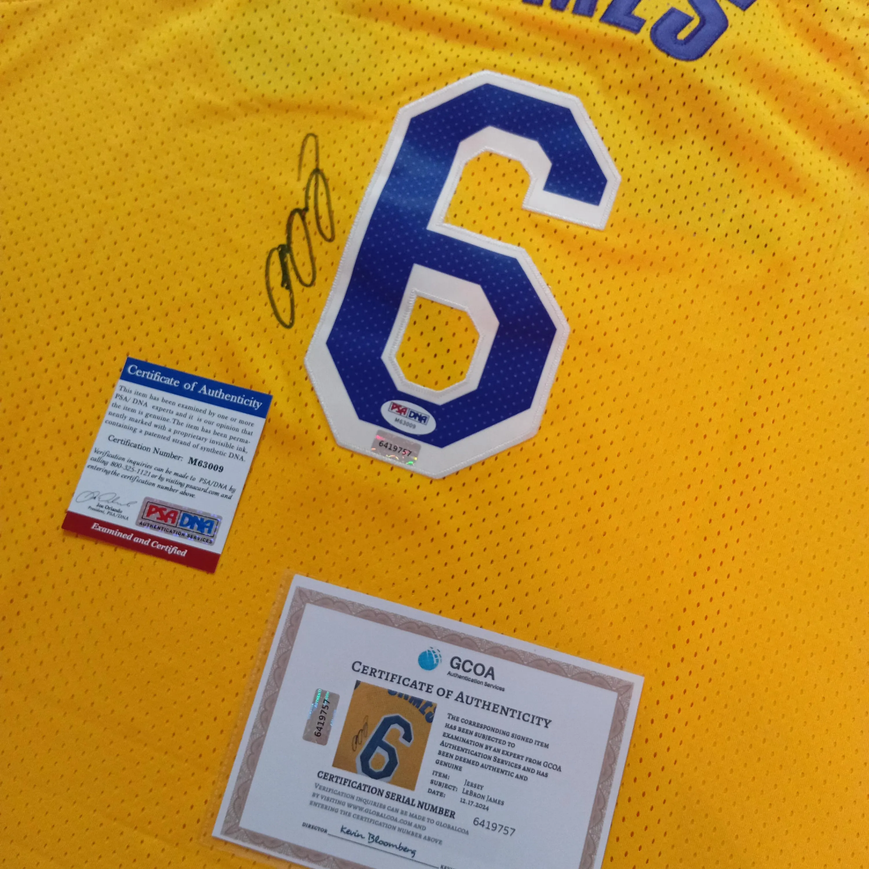 LeBron James Signed Autographed Los Angeles Lakers Basketball Jersey #6 PSA/DNA COA