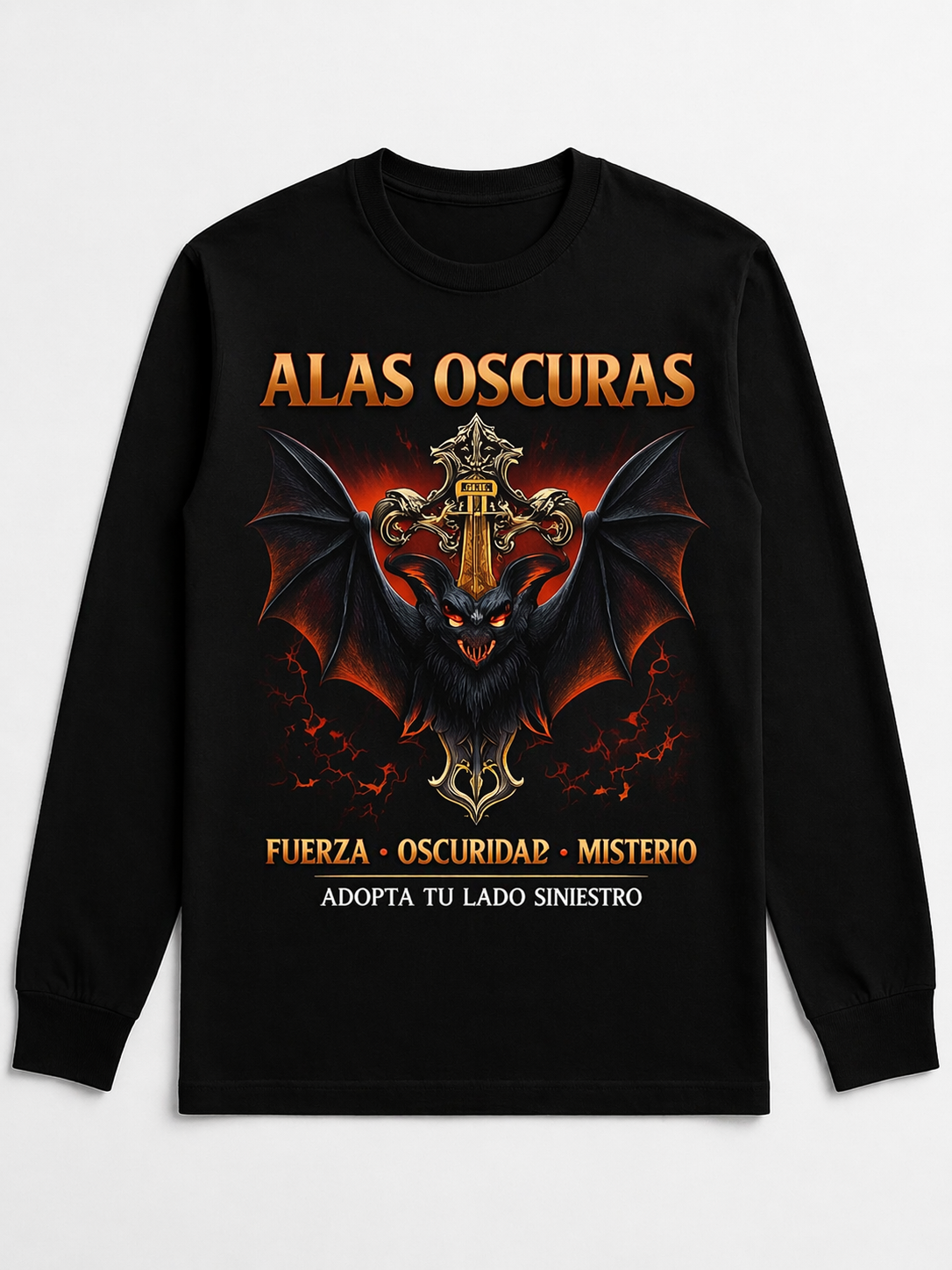 Remera Alas Oscuras – Murciélago & Cruz Gótica