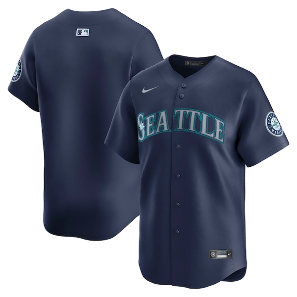 Seattle Mariners Nike Road Limited Jersey - Navy/Aqua