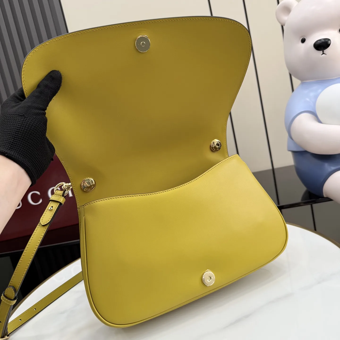Gucci Yellow GG Supreme Canvas Crossbody Bag product photo from LabelPicks