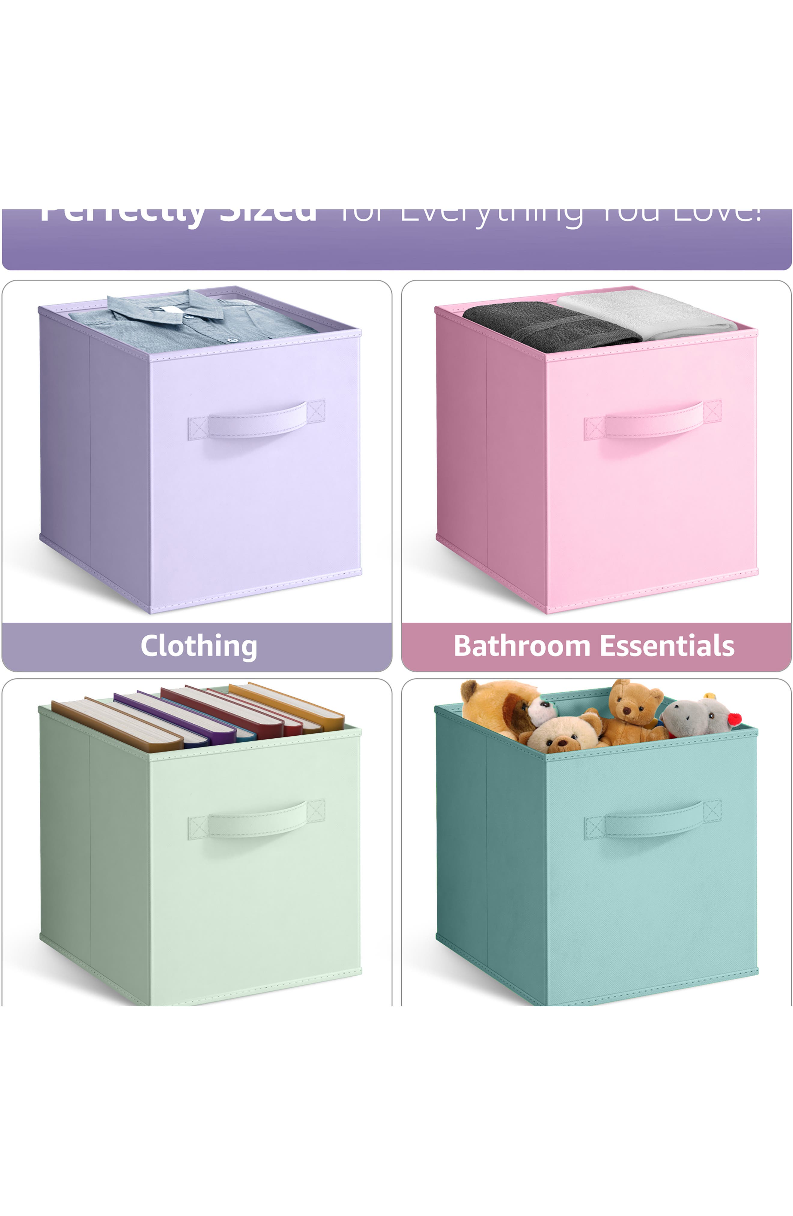 SORBUS 4-Pack Collapsible Storage Cubes
