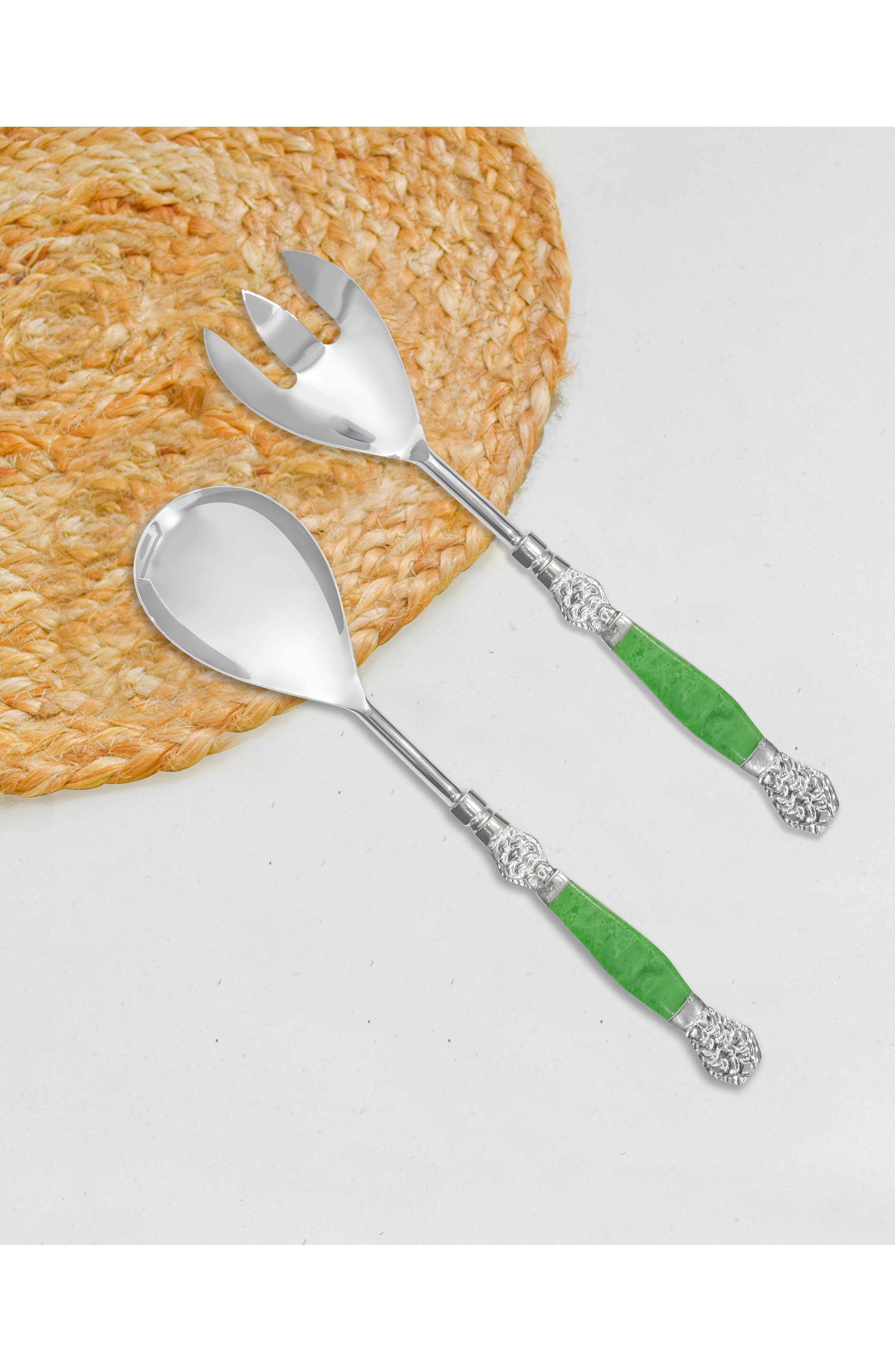 Tiramisu Vibrant Verde Stainless Steel Salad Servers