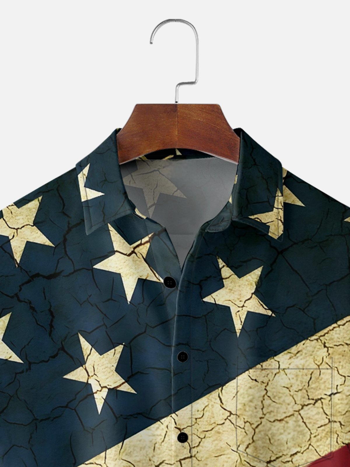 Moisture-wicking Geometric Flag Casual Shirt