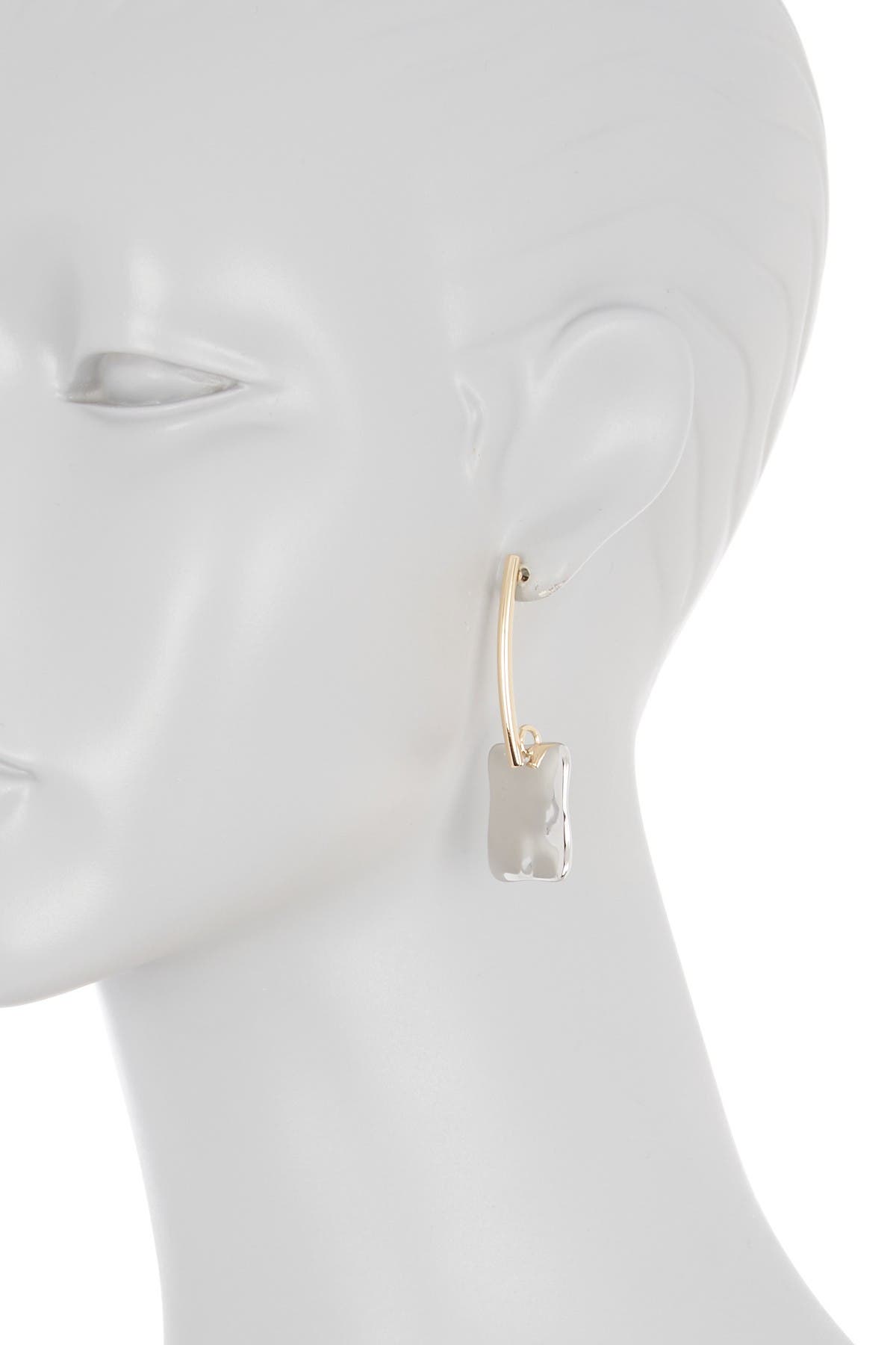 Nordstrom Two-Tone Molten Rectangle Drop Earrings