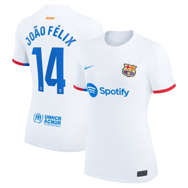 João Félix Barcelona Nike Women's 2023/24 Away Stadium Replica Player Jersey - White