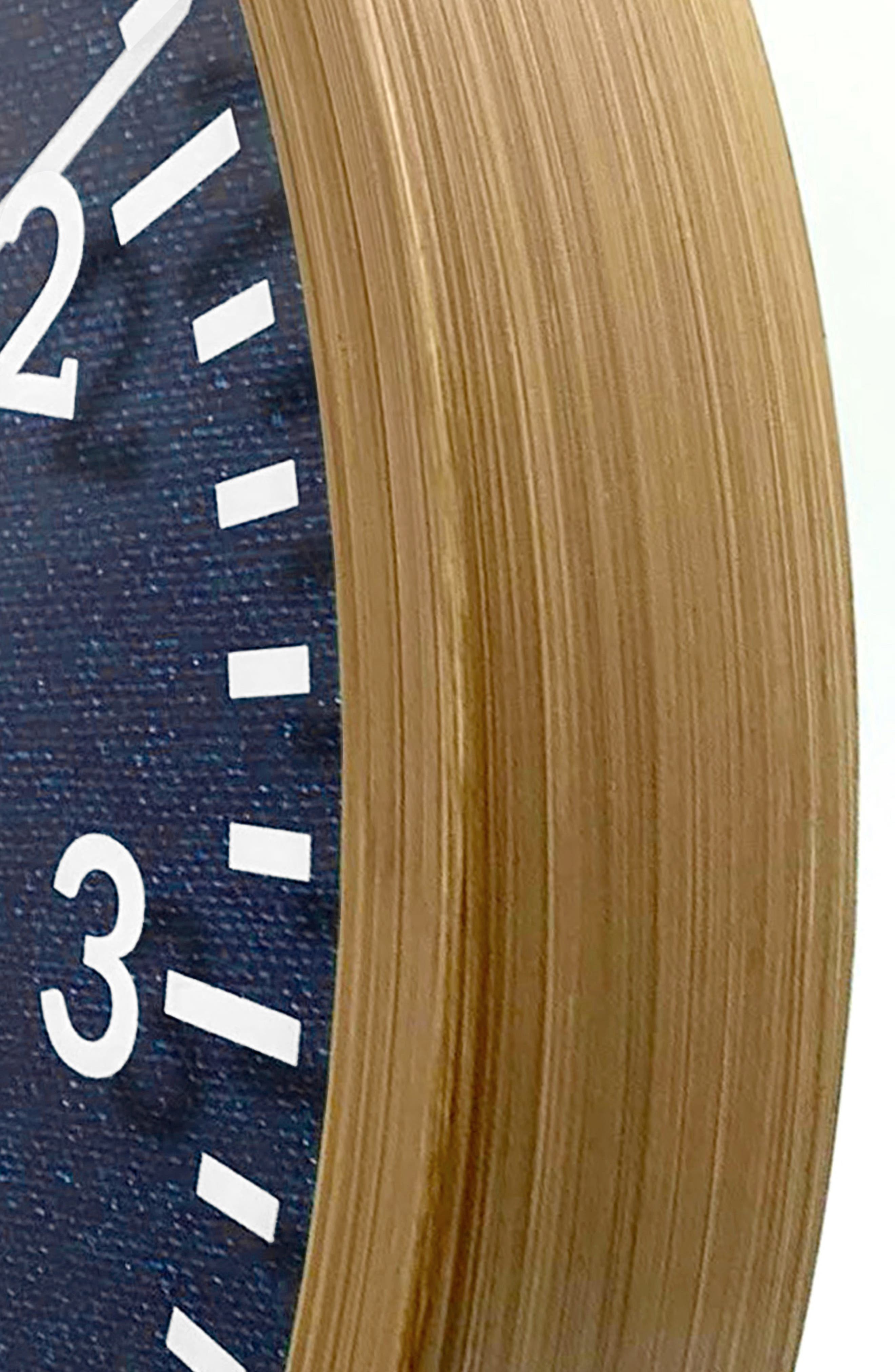 CROSLEY Oak Finish & Denim Analog Wall Clock