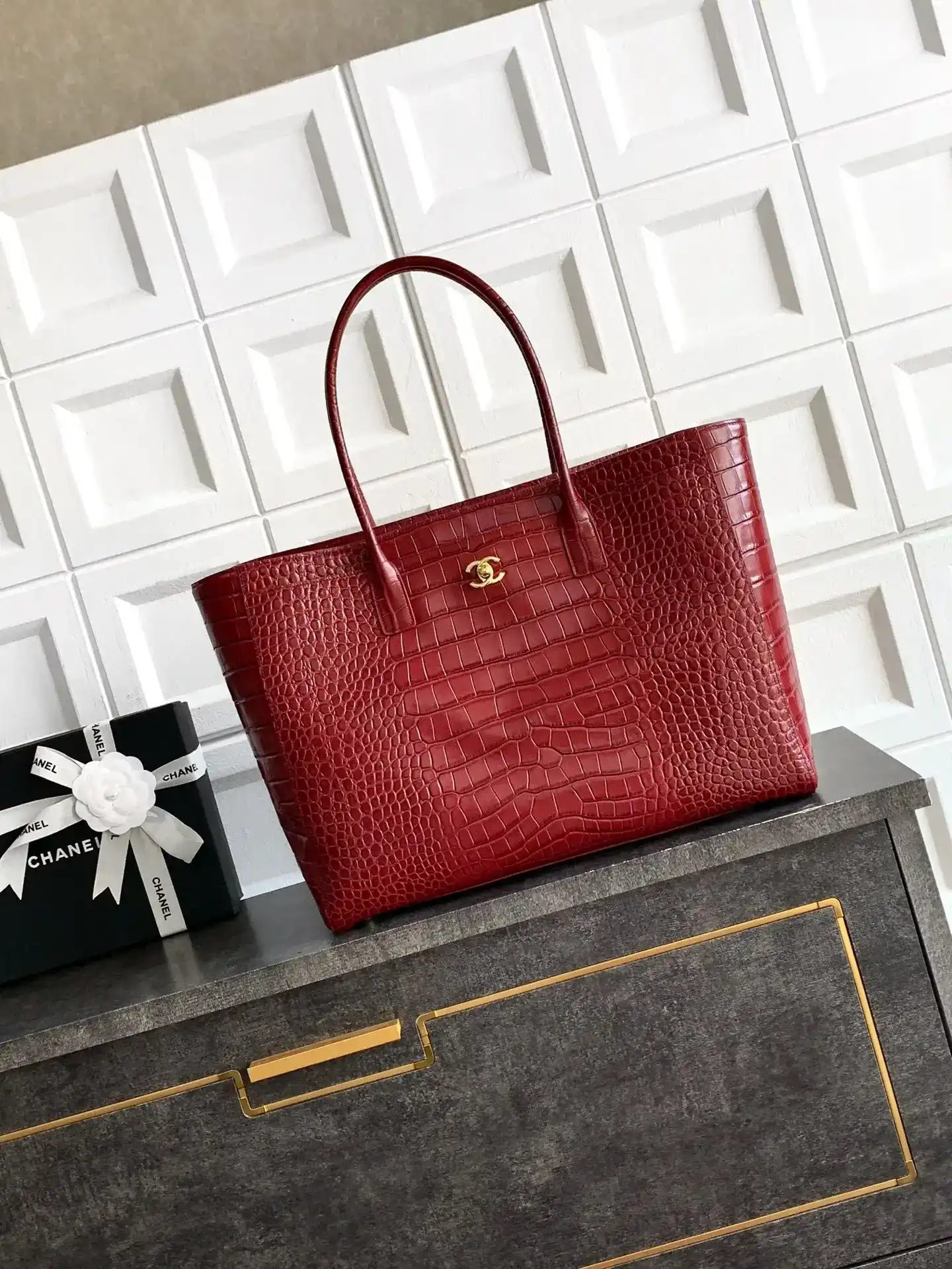Chanel Burgundy Calfskin Tote Bag product photo from LabelPicks