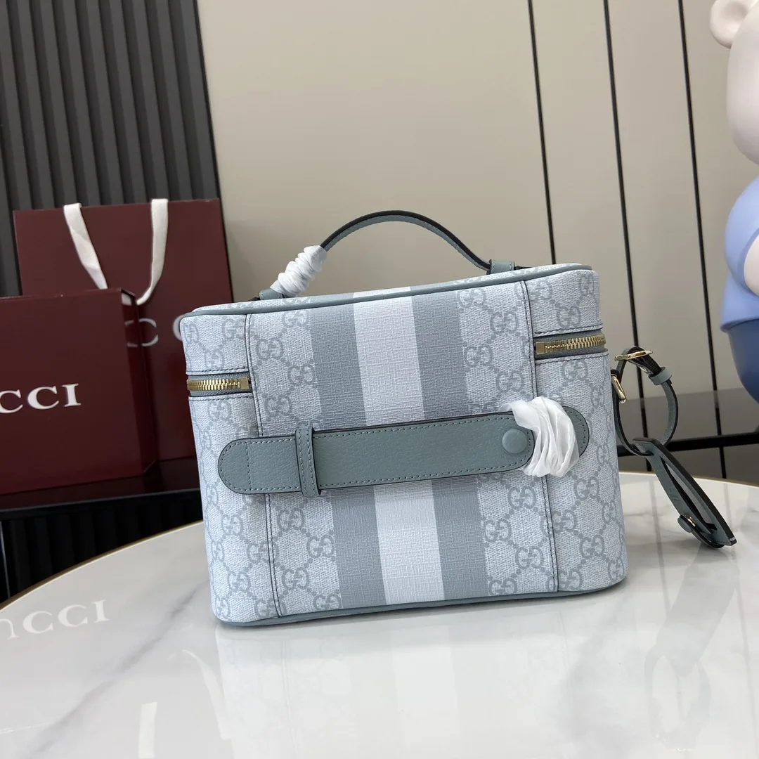 Gucci Ophidia Blue Canvas and Leather Top Handle Bag product photo from LabelPicks