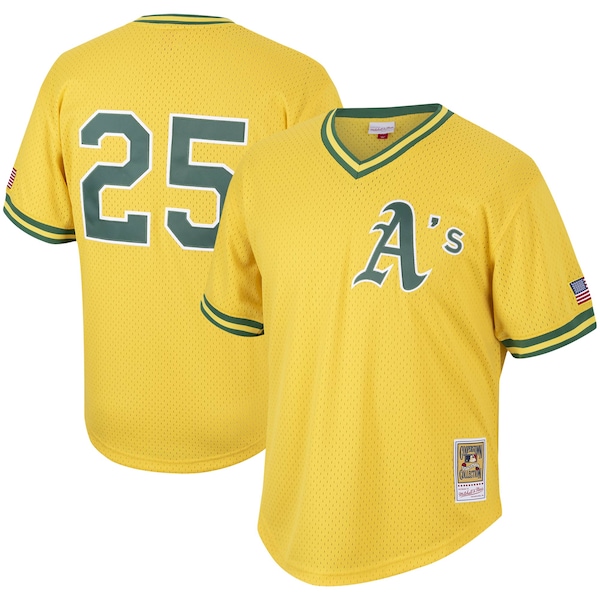Mark McGwire Oakland Athletics Cooperstown Collection Mesh Batting Practice Jersey - Gold