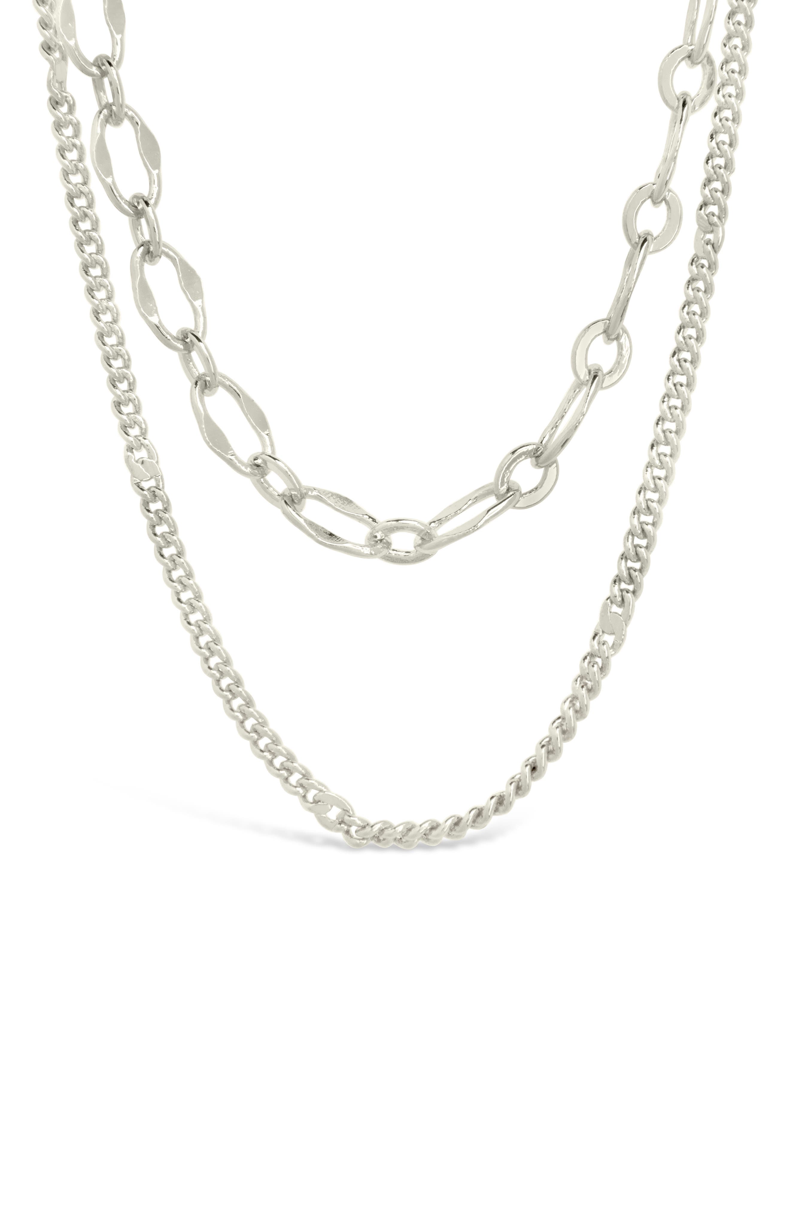 Sterling Forever Serenity Mixed Chain Necklace