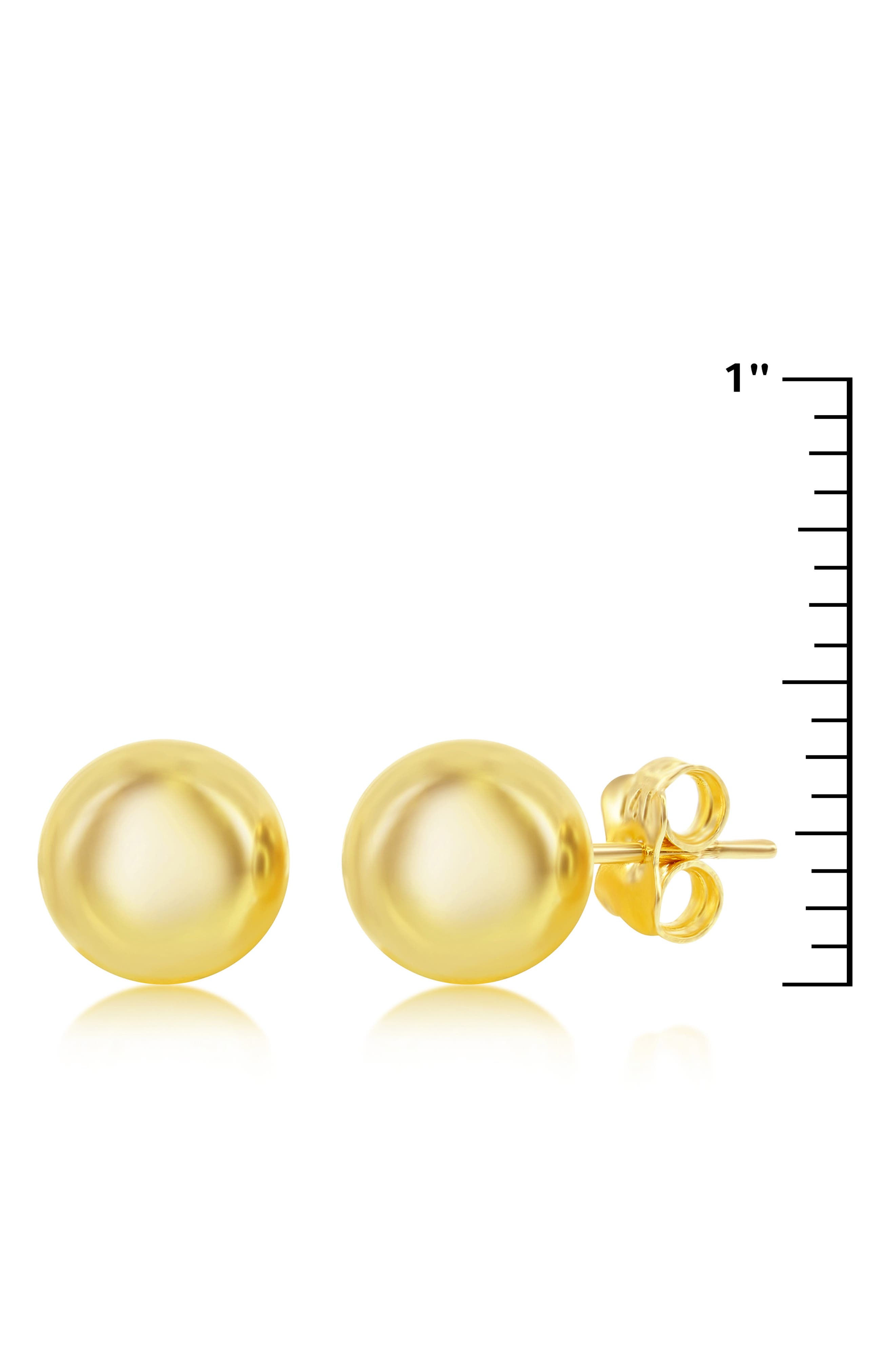 SIMONA 14K Yellow Gold Bead Stud Earrings