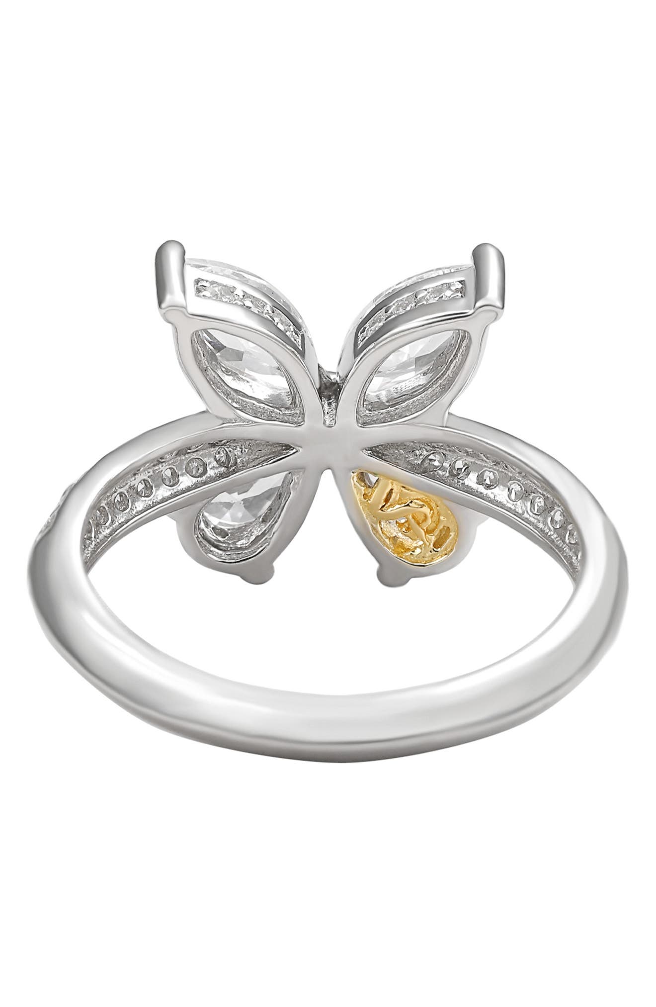 SUZY LEVIAN Sterling Silver & CZ White Butterfly Ring