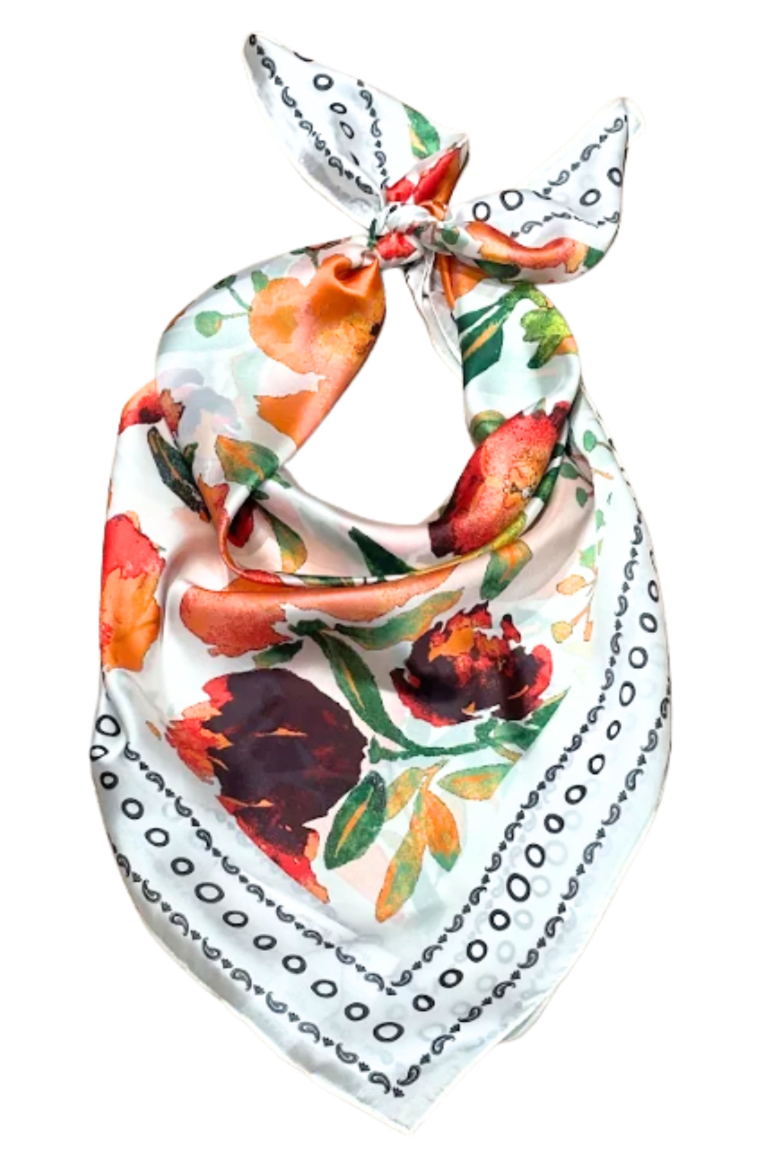Nicole Miller Floral Satin Scarf
