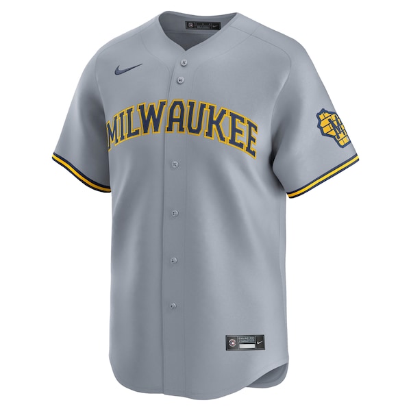 Milwaukee Brewers Nike Road Limited Jersey - Gray