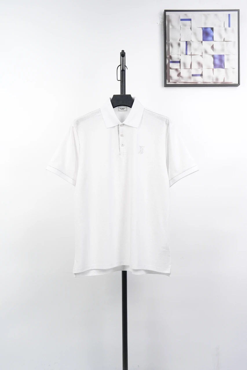 Burberry White Small BT Embroidered Short Sleeve Polo Shirt product photo from LabelPicks