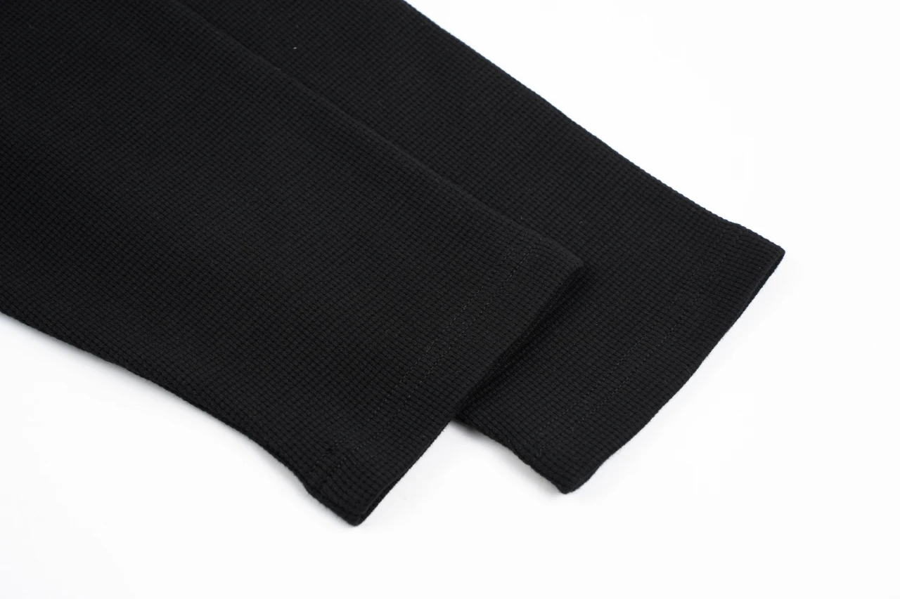 Chrome Hearts Black Tonal Embroidered Waffle Henley Long Sleeve product photo from LabelPicks
