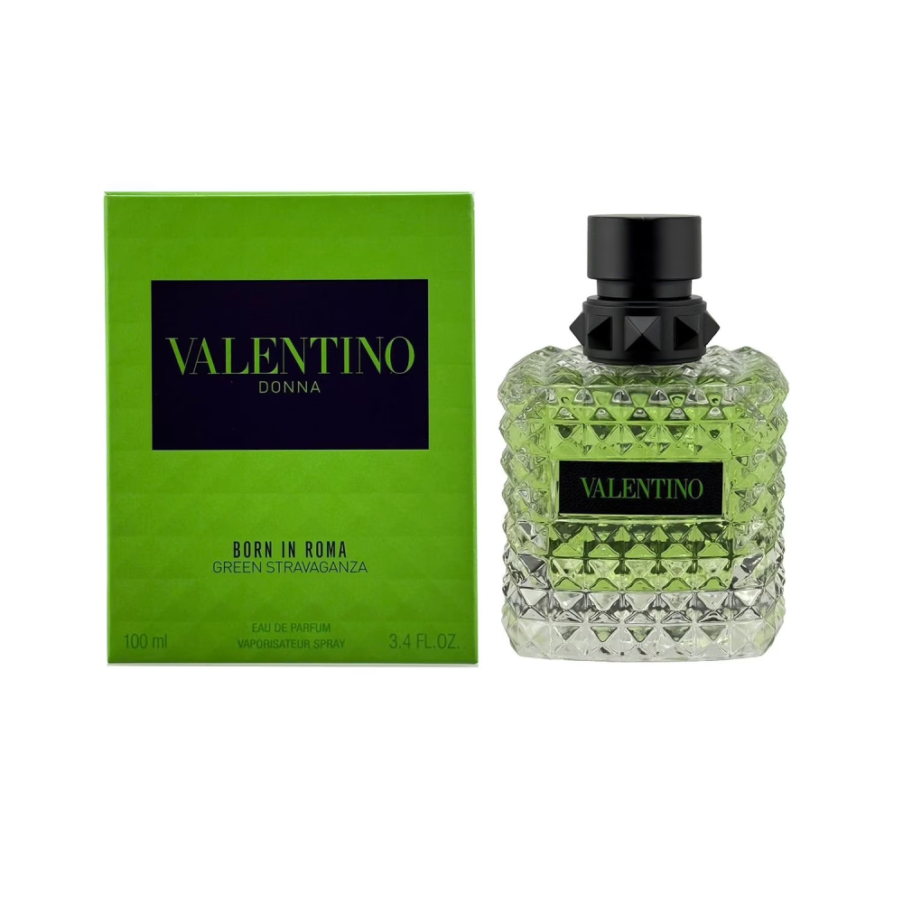 Valentino Donna Born in Roma Green Stravaganza EDP for Women – Lapsang Tea, Jasmine & Bourbon Vanilla, 3.4 Fl Oz