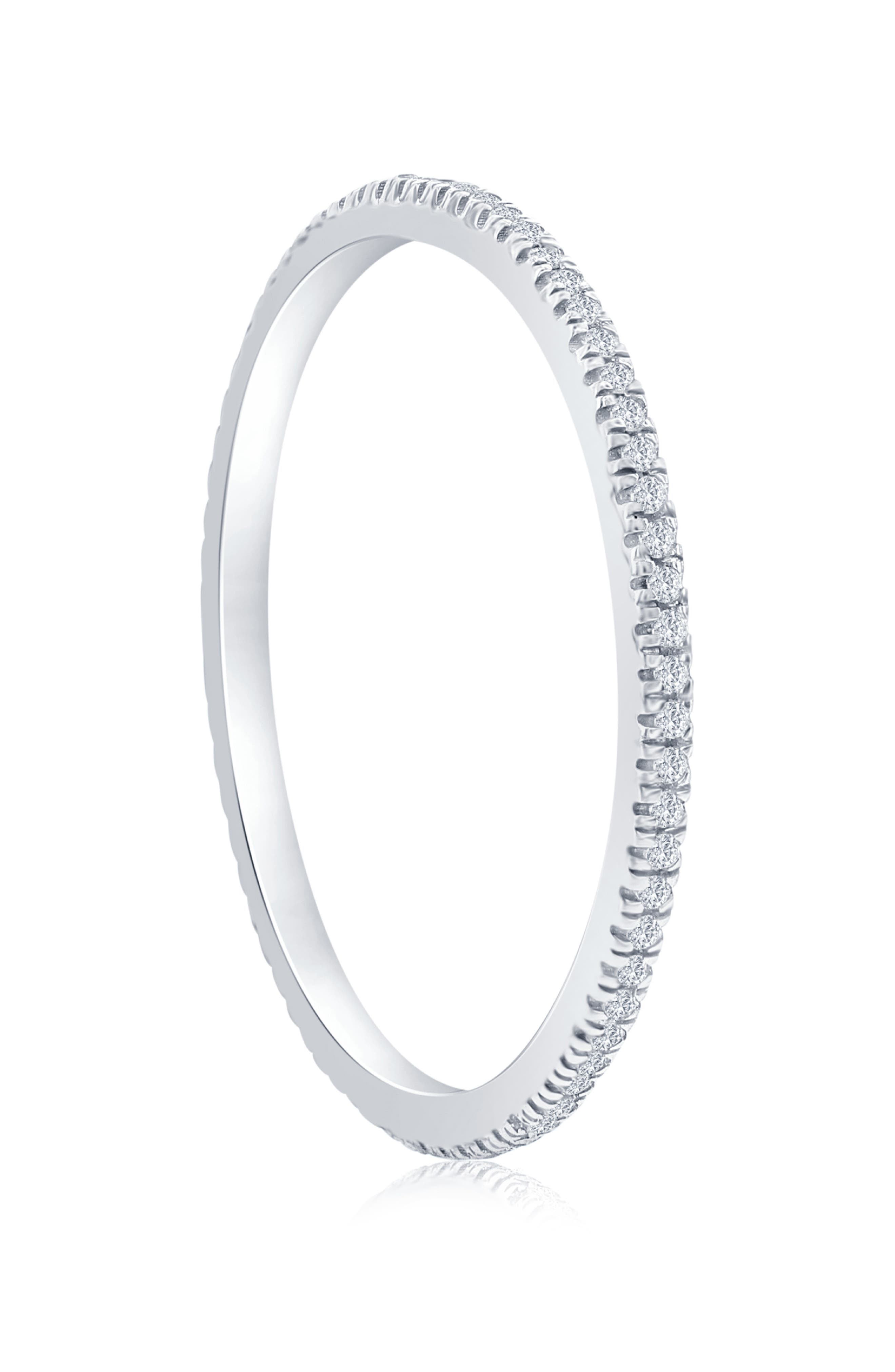 SIMONA Sterling Silver Eternity Diamond Band Ring - 0.15ct.