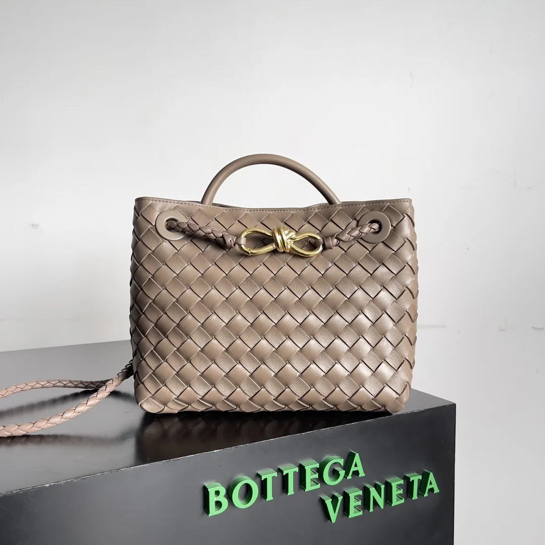 Bottega Veneta Andiamo White Intrecciato Woven Leather Top Handle Bag product photo from LabelPicks