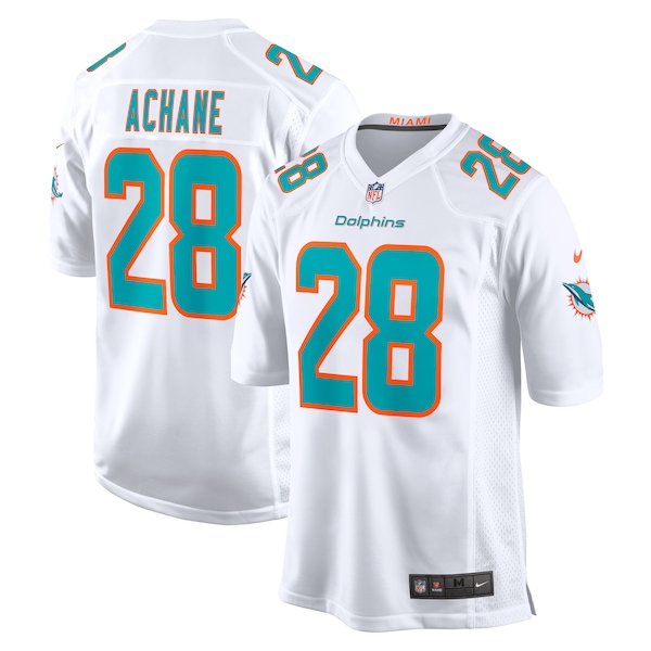 Devon Achane Miami Dolphins Nike Player Game Jersey - White/Aqua