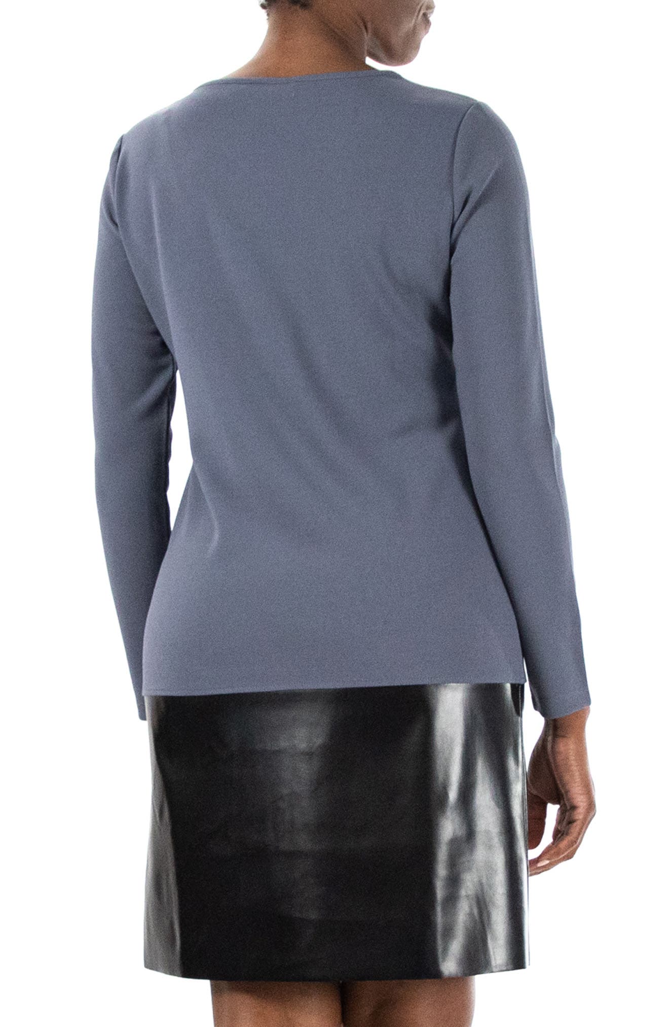 Nina Leonard Faux Leather Border Dress