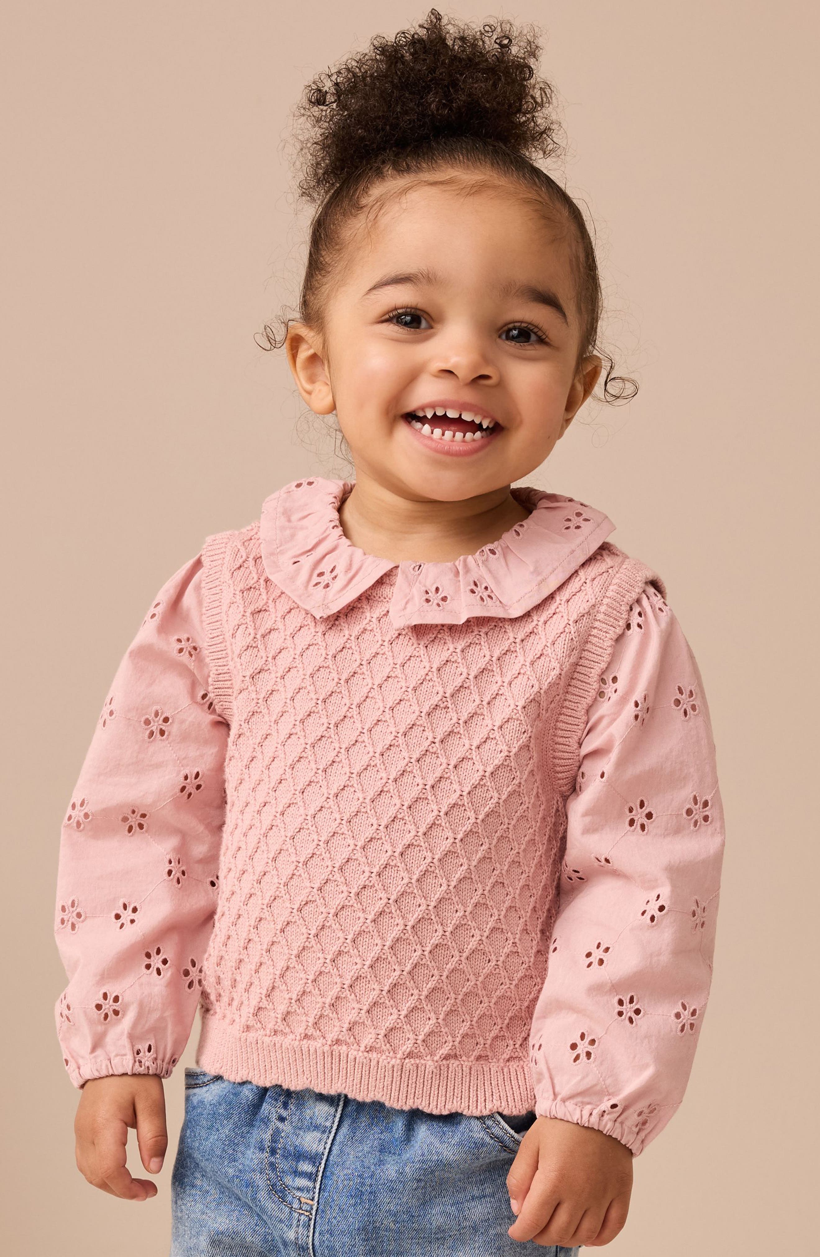 NEXT Kids' Mixed Media Cotton Sweater Vest