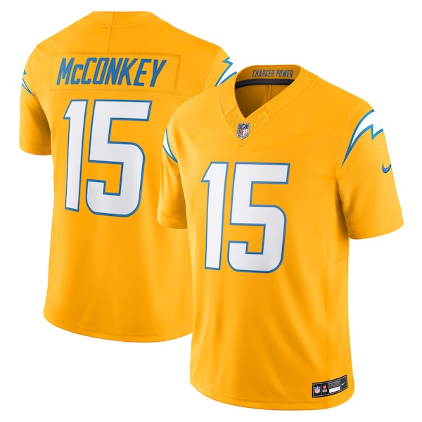 Ladd McConkey Los Angeles Chargers Nike Alternate Charger Power Vapor F.U.S.E. Limited Jersey - Gold/Navy/Powder Blue