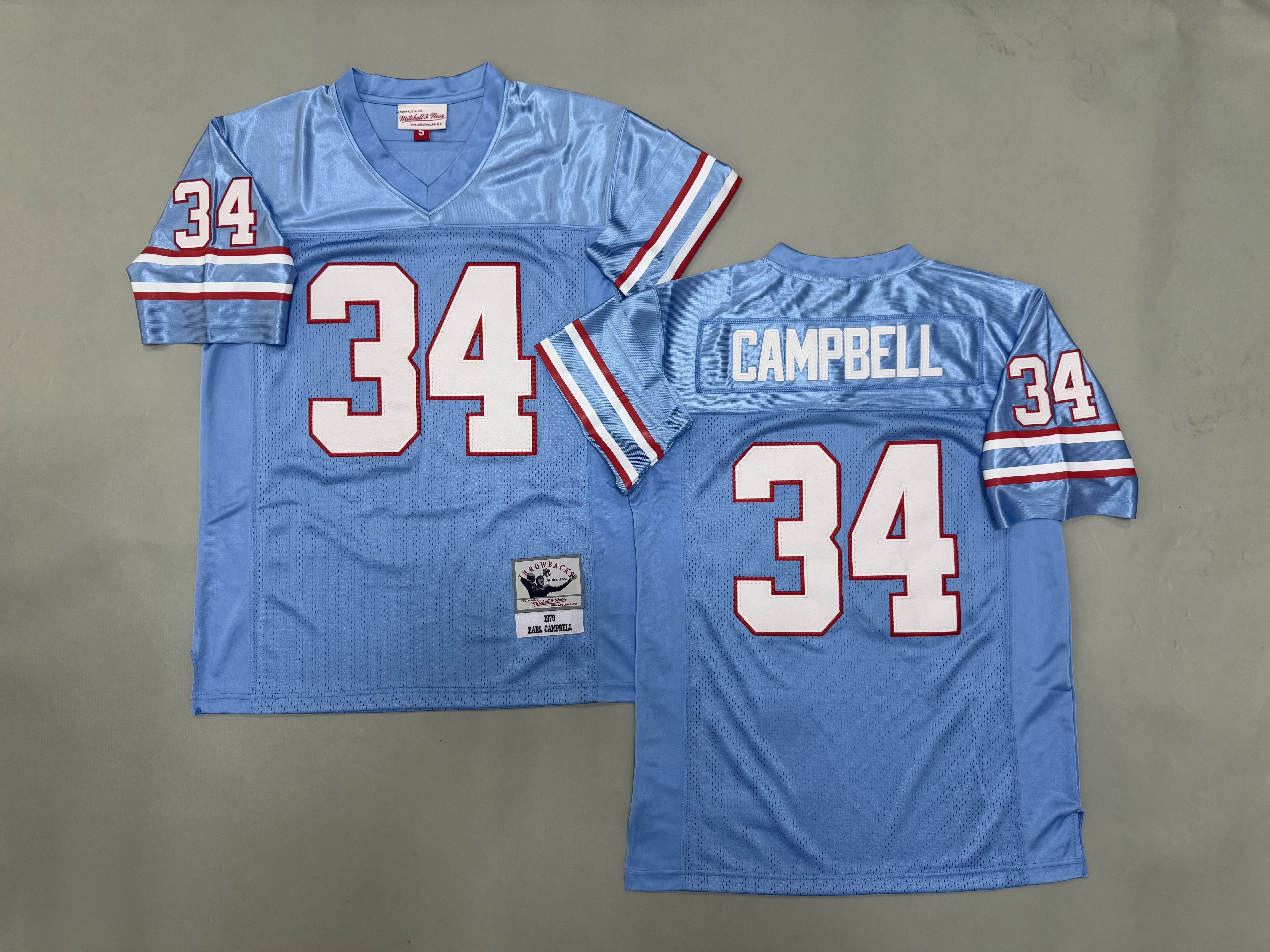Earl Campbell Houston Oilers Authentic Throwback Retired Player Jersey
