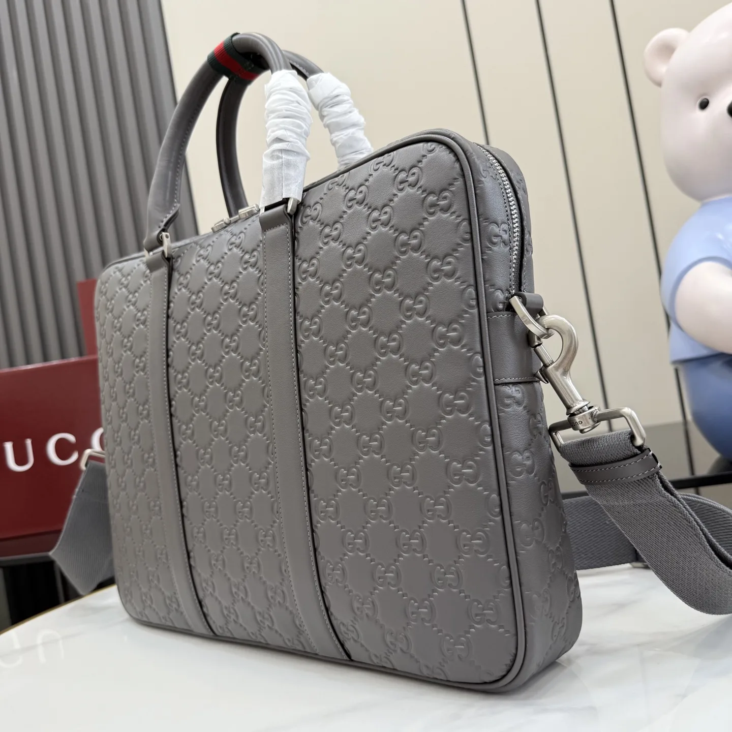 Gucci Grey Smooth Leather Tote Bag product photo from LabelPicks