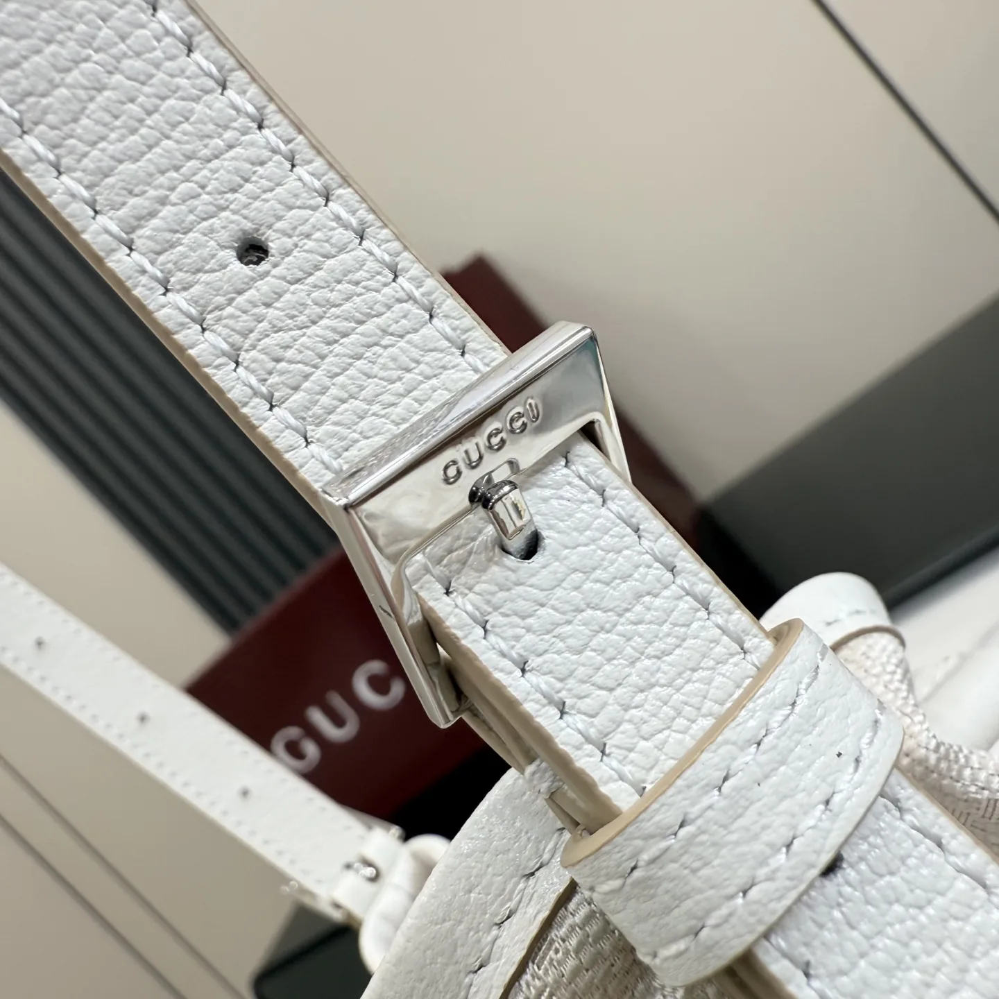 Gucci White Generation Canvas and Leather Bucket Bag product photo from LabelPicks