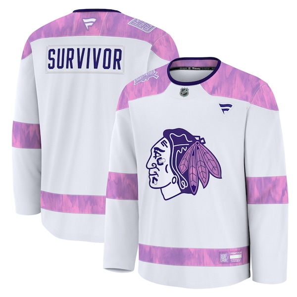 Chicago Blackhawks  Hockey Fights Cancer Practice Jersey - White