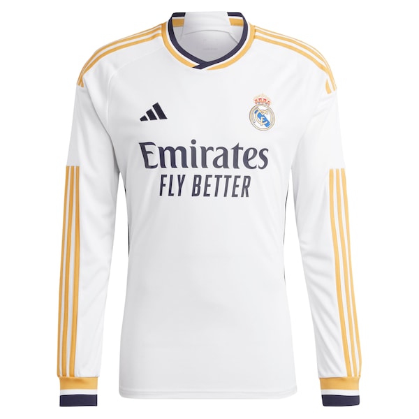 Los Merengues adidas 2023/24 Home Replica Custom Long Sleeve Jersey - White