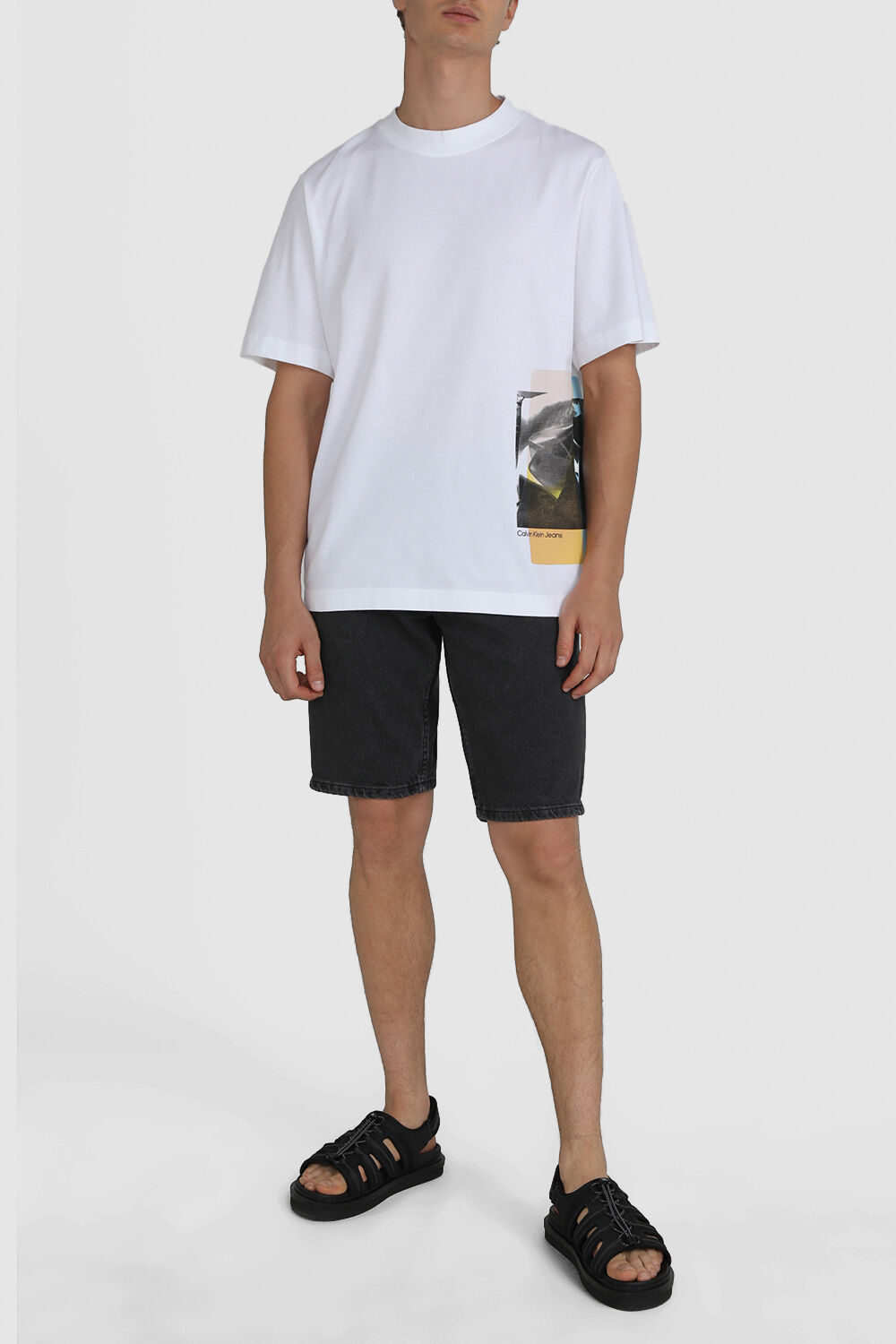 CALVIN KLEIN חולצת טי אוברסייז עם הדפס