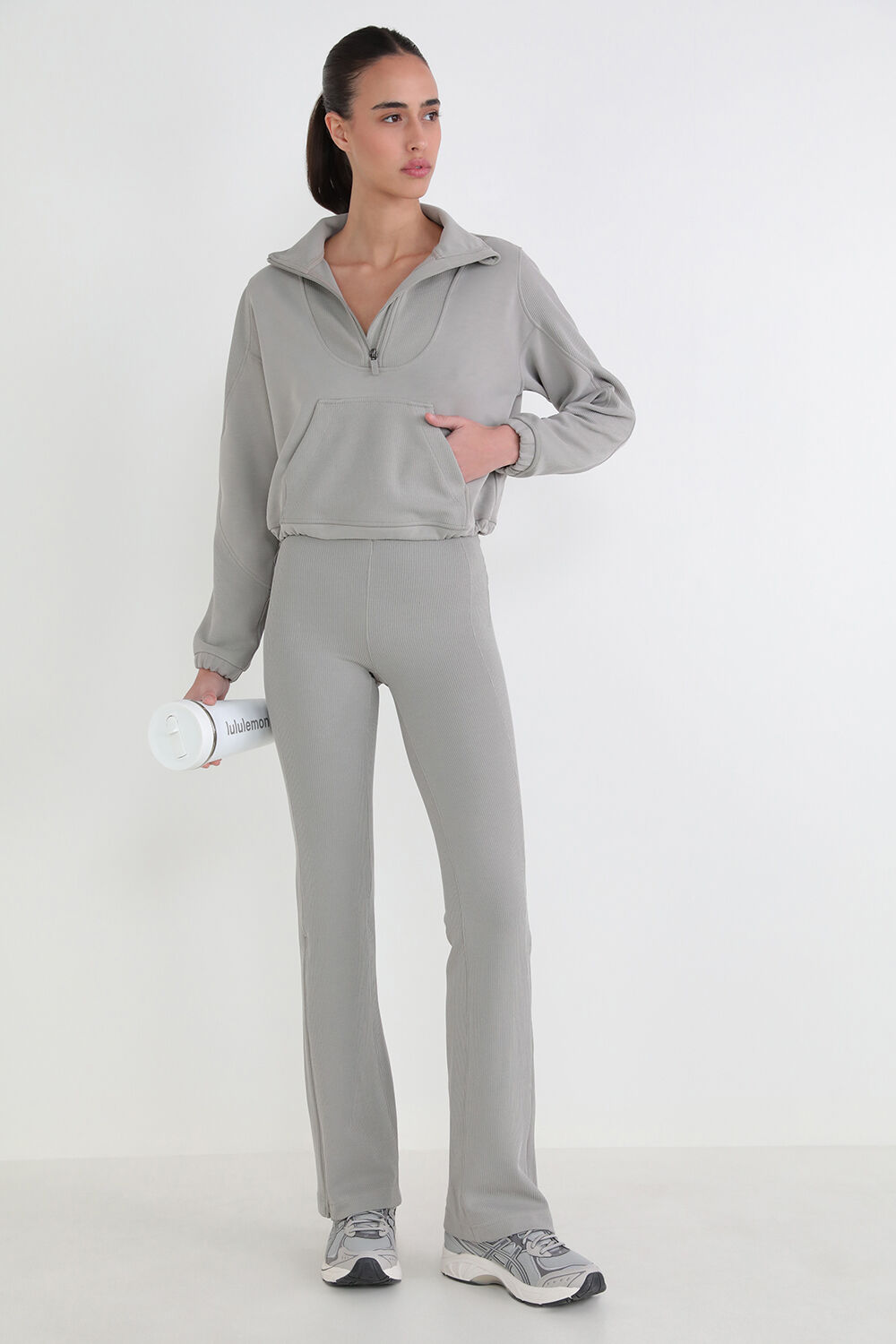 LULULEMON Brushed Softstreme Ribbed Zip Flared Pant 32.5