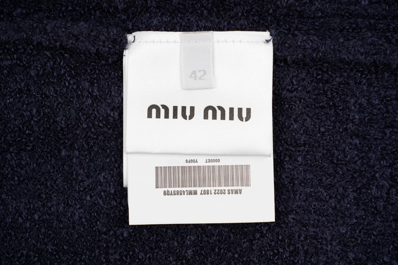 Miu Miu Navy Logo Teddy Crewneck Sweater product photo from LabelPicks