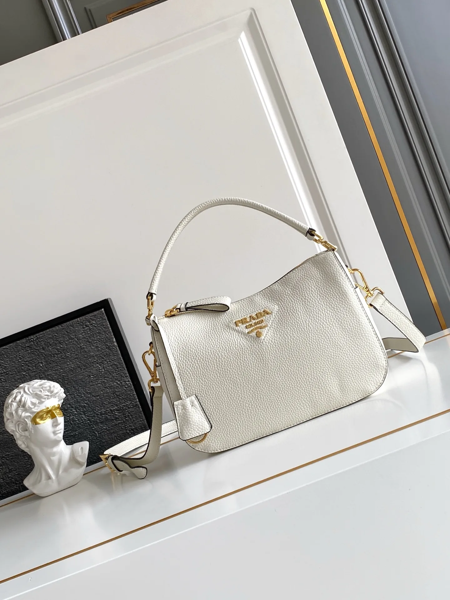Prada Grained Leather Shoulder Bag product photo from LabelPicks