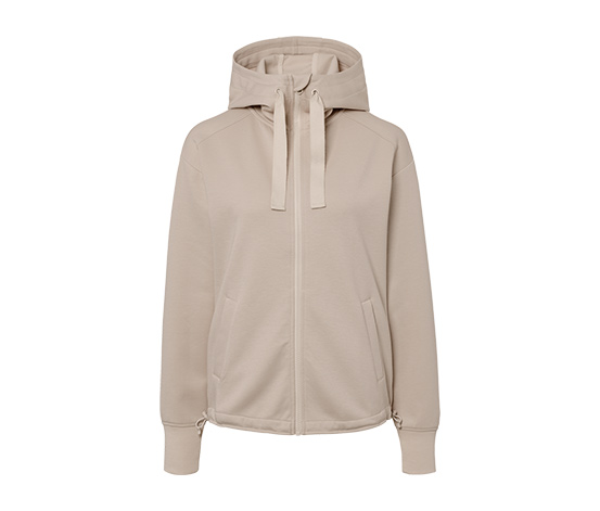 Kapuzen-Sweatjacke, beige