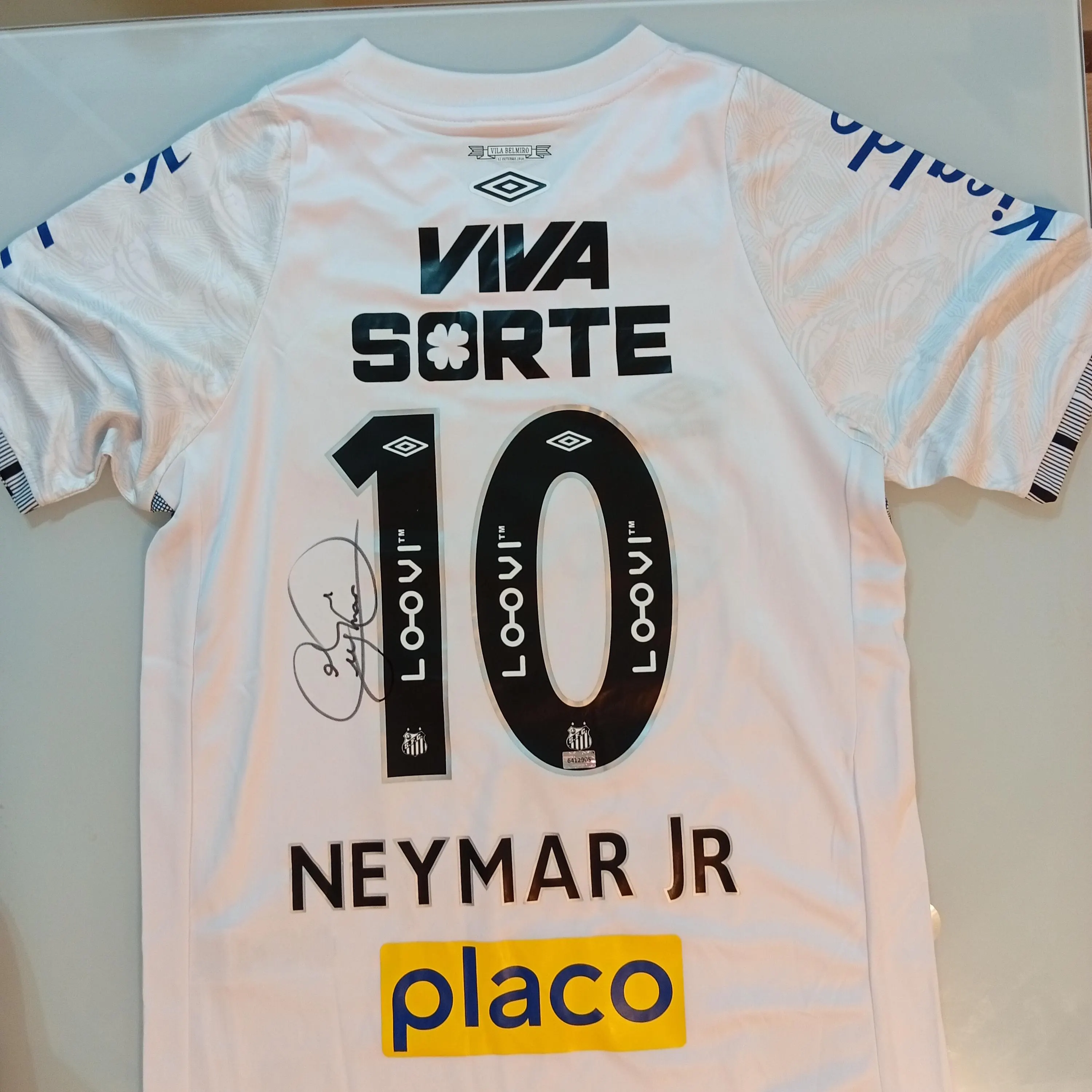 Neymar Jr. Signed Autographed Santos FC Jersey with COA